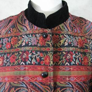 Coldwater Creek Vintage Floral & Paisley Jacket Tapestry Blazer Size PXL